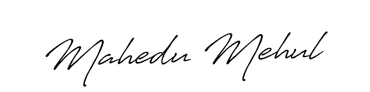 The best way (Antro_Vectra_Bolder) to make a short signature is to pick only two or three words in your name. The name Mahedu Mehul include a total of six letters. For converting this name. Mahedu Mehul signature style 7 images and pictures png