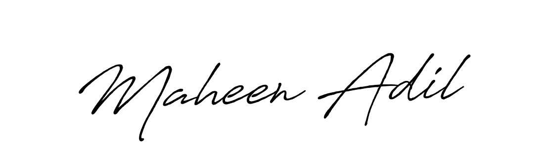 Design your own signature with our free online signature maker. With this signature software, you can create a handwritten (Antro_Vectra_Bolder) signature for name Maheen Adil. Maheen Adil signature style 7 images and pictures png