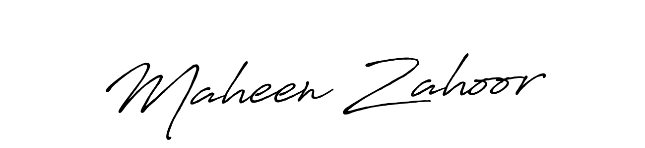 Also we have Maheen Zahoor name is the best signature style. Create professional handwritten signature collection using Antro_Vectra_Bolder autograph style. Maheen Zahoor signature style 7 images and pictures png