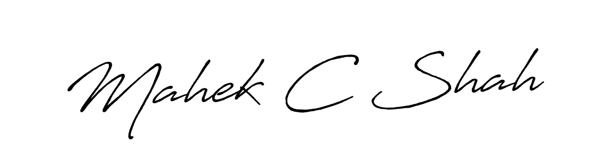 Make a beautiful signature design for name Mahek C Shah. With this signature (Antro_Vectra_Bolder) style, you can create a handwritten signature for free. Mahek C Shah signature style 7 images and pictures png