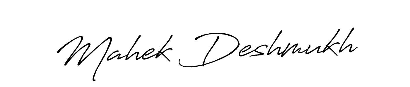 You should practise on your own different ways (Antro_Vectra_Bolder) to write your name (Mahek Deshmukh) in signature. don't let someone else do it for you. Mahek Deshmukh signature style 7 images and pictures png