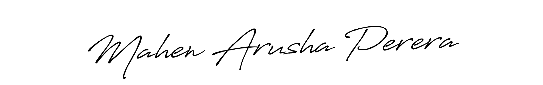 Create a beautiful signature design for name Mahen Arusha Perera. With this signature (Antro_Vectra_Bolder) fonts, you can make a handwritten signature for free. Mahen Arusha Perera signature style 7 images and pictures png