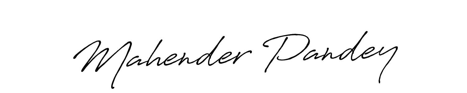 Create a beautiful signature design for name Mahender Pandey. With this signature (Antro_Vectra_Bolder) fonts, you can make a handwritten signature for free. Mahender Pandey signature style 7 images and pictures png