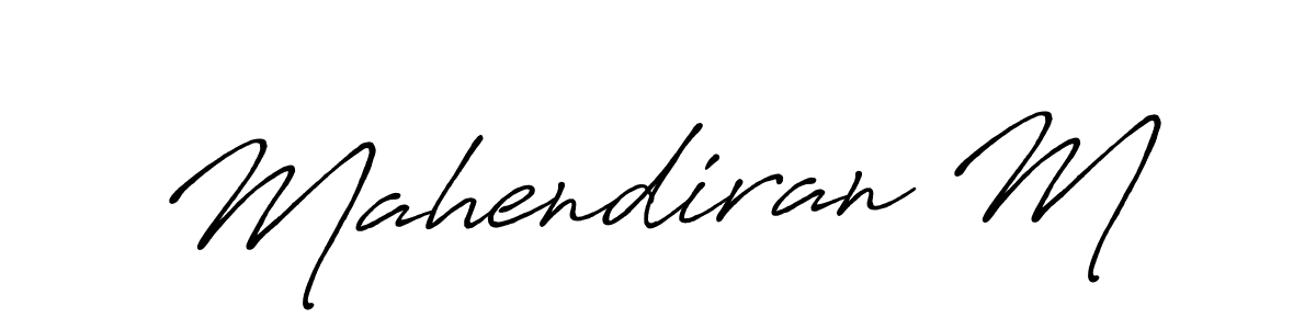 How to make Mahendiran M signature? Antro_Vectra_Bolder is a professional autograph style. Create handwritten signature for Mahendiran M name. Mahendiran M signature style 7 images and pictures png