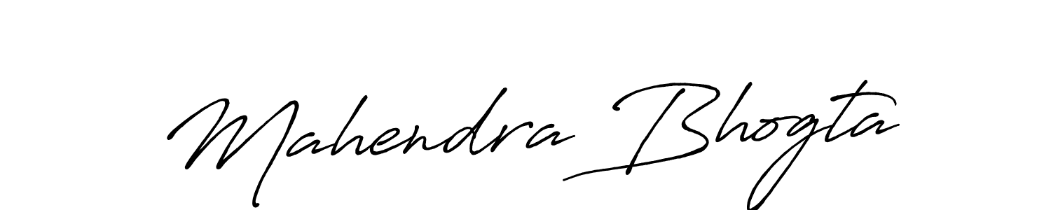 Make a beautiful signature design for name Mahendra Bhogta. With this signature (Antro_Vectra_Bolder) style, you can create a handwritten signature for free. Mahendra Bhogta signature style 7 images and pictures png