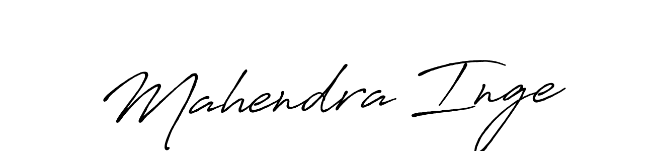 How to make Mahendra Inge name signature. Use Antro_Vectra_Bolder style for creating short signs online. This is the latest handwritten sign. Mahendra Inge signature style 7 images and pictures png
