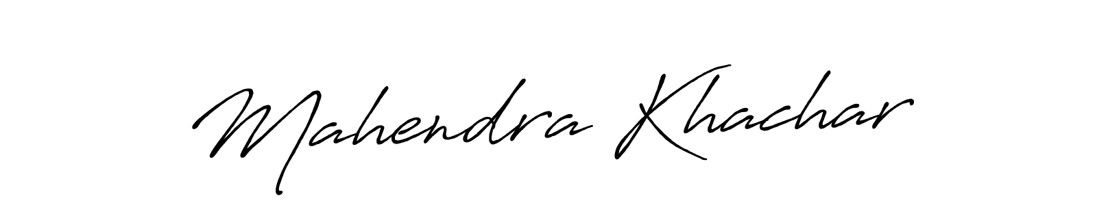 Use a signature maker to create a handwritten signature online. With this signature software, you can design (Antro_Vectra_Bolder) your own signature for name Mahendra Khachar. Mahendra Khachar signature style 7 images and pictures png