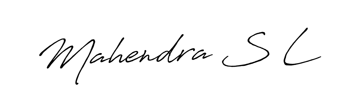 The best way (Antro_Vectra_Bolder) to make a short signature is to pick only two or three words in your name. The name Mahendra S L include a total of six letters. For converting this name. Mahendra S L signature style 7 images and pictures png