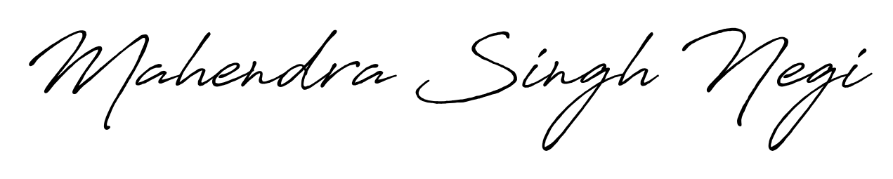 Transform the name Mahendra Singh Negi into a signature masterpiece using Antro_Vectra_Bolder font. Ideal for photographers, artists, and creators looking for watermarks. Mahendra Singh Negi signature style 7 images and pictures png