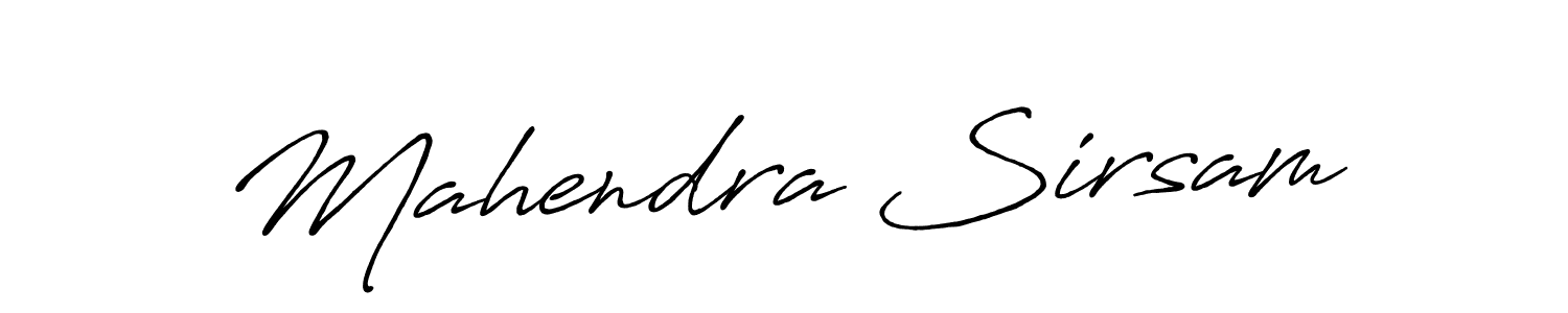 How to make Mahendra Sirsam name signature. Use Antro_Vectra_Bolder style for creating short signs online. This is the latest handwritten sign. Mahendra Sirsam signature style 7 images and pictures png