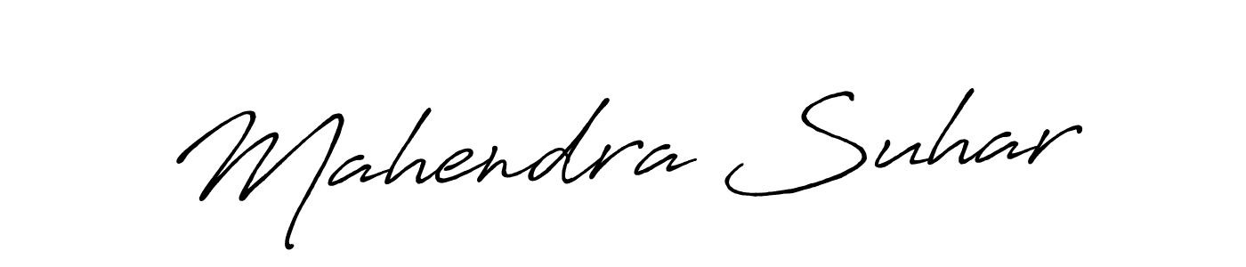 Design your own signature with our free online signature maker. With this signature software, you can create a handwritten (Antro_Vectra_Bolder) signature for name Mahendra Suhar. Mahendra Suhar signature style 7 images and pictures png
