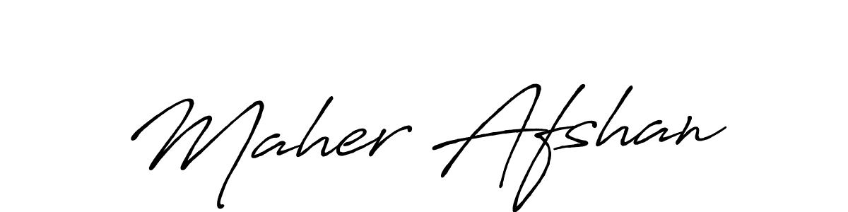 How to make Maher Afshan name signature. Use Antro_Vectra_Bolder style for creating short signs online. This is the latest handwritten sign. Maher Afshan signature style 7 images and pictures png