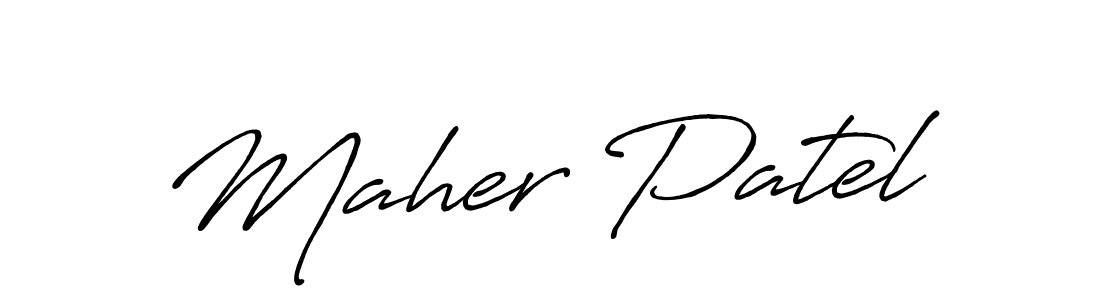 Also You can easily find your signature by using the search form. We will create Maher Patel name handwritten signature images for you free of cost using Antro_Vectra_Bolder sign style. Maher Patel signature style 7 images and pictures png