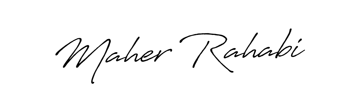 Make a beautiful signature design for name Maher Rahabi. With this signature (Antro_Vectra_Bolder) style, you can create a handwritten signature for free. Maher Rahabi signature style 7 images and pictures png