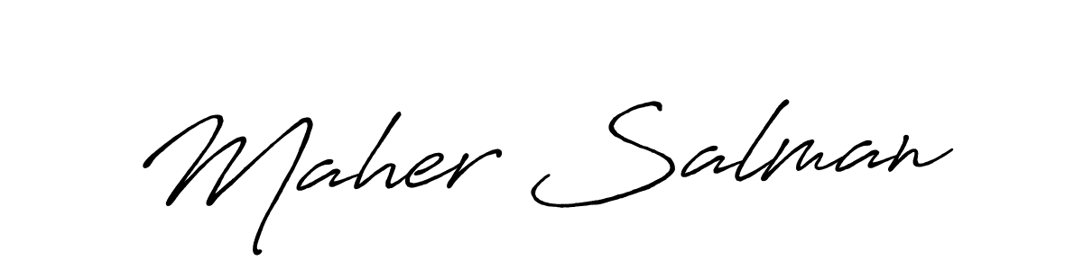 You should practise on your own different ways (Antro_Vectra_Bolder) to write your name (Maher Salman) in signature. don't let someone else do it for you. Maher Salman signature style 7 images and pictures png