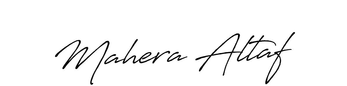 Create a beautiful signature design for name Mahera Altaf. With this signature (Antro_Vectra_Bolder) fonts, you can make a handwritten signature for free. Mahera Altaf signature style 7 images and pictures png