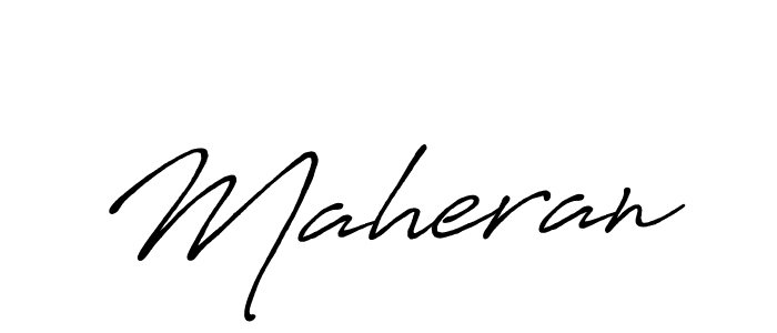 Use a signature maker to create a handwritten signature online. With this signature software, you can design (Antro_Vectra_Bolder) your own signature for name Maheran. Maheran signature style 7 images and pictures png