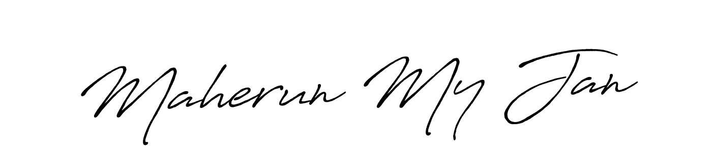 Also we have Maherun My Jan name is the best signature style. Create professional handwritten signature collection using Antro_Vectra_Bolder autograph style. Maherun My Jan signature style 7 images and pictures png