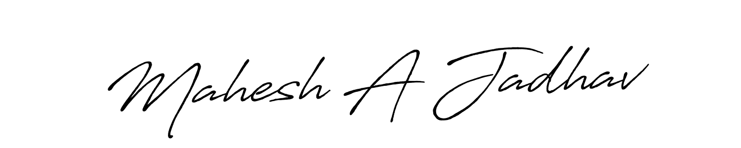 How to make Mahesh A Jadhav name signature. Use Antro_Vectra_Bolder style for creating short signs online. This is the latest handwritten sign. Mahesh A Jadhav signature style 7 images and pictures png