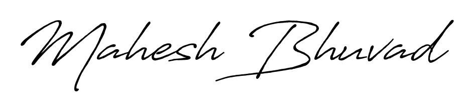 Express your personality with a custom Mahesh Bhuvad signature crafted with Antro_Vectra_Bolder typography. Free transparent PNG download available. Mahesh Bhuvad signature style 7 images and pictures png