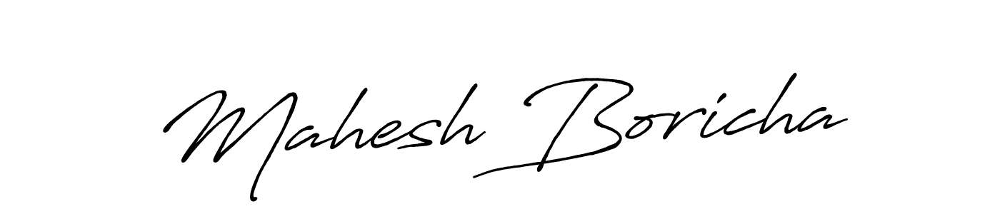 How to make Mahesh Boricha name signature. Use Antro_Vectra_Bolder style for creating short signs online. This is the latest handwritten sign. Mahesh Boricha signature style 7 images and pictures png