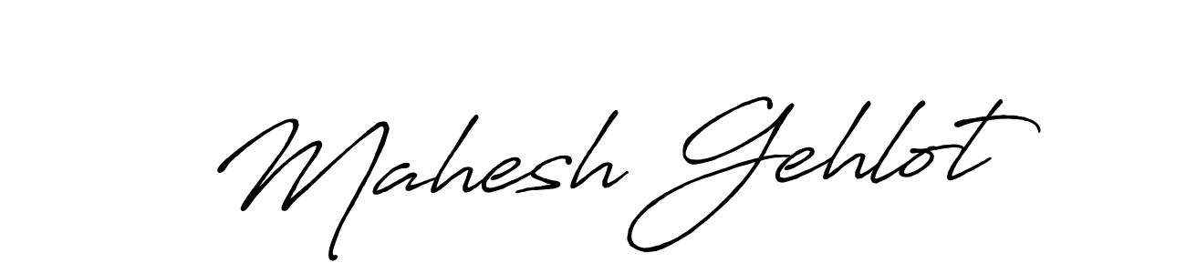 How to make Mahesh Gehlot name signature. Use Antro_Vectra_Bolder style for creating short signs online. This is the latest handwritten sign. Mahesh Gehlot signature style 7 images and pictures png
