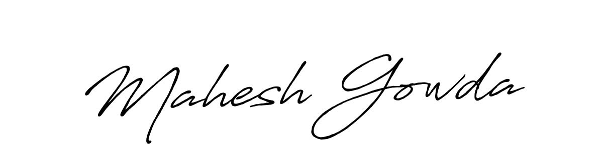 Make a beautiful signature design for name Mahesh Gowda. With this signature (Antro_Vectra_Bolder) style, you can create a handwritten signature for free. Mahesh Gowda signature style 7 images and pictures png