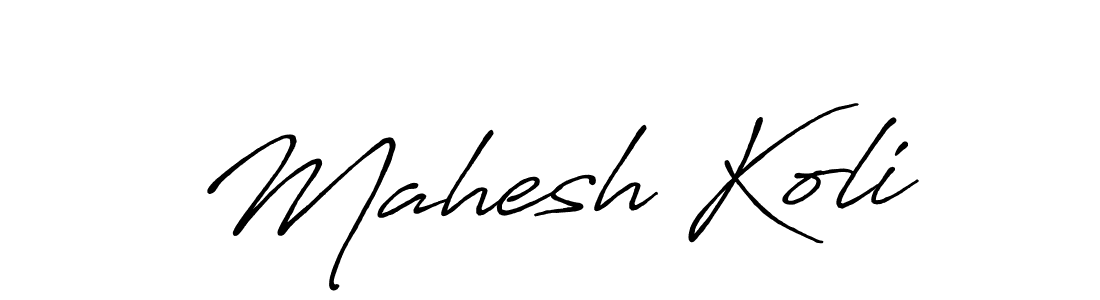 The best way (Antro_Vectra_Bolder) to make a short signature is to pick only two or three words in your name. The name Mahesh Koli include a total of six letters. For converting this name. Mahesh Koli signature style 7 images and pictures png