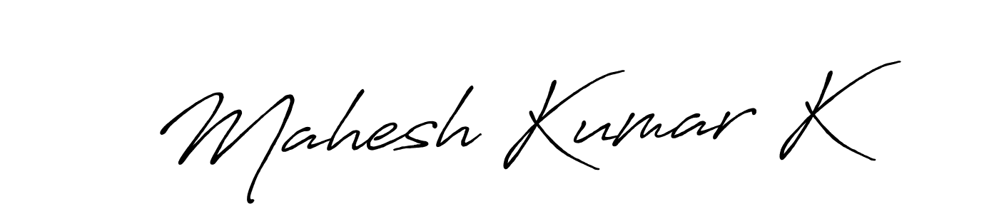 Also we have Mahesh Kumar K name is the best signature style. Create professional handwritten signature collection using Antro_Vectra_Bolder autograph style. Mahesh Kumar K signature style 7 images and pictures png