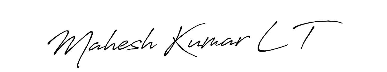 Make a beautiful signature design for name Mahesh Kumar L T. With this signature (Antro_Vectra_Bolder) style, you can create a handwritten signature for free. Mahesh Kumar L T signature style 7 images and pictures png