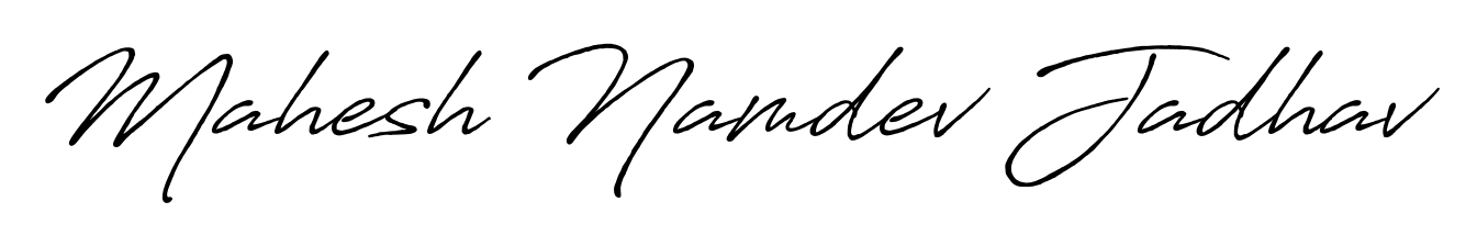 Create a personalized artistic stamp with Mahesh Namdev Jadhav in Antro_Vectra_Bolder font. Perfect for visual artists, designers, and influencers. Mahesh Namdev Jadhav signature style 7 images and pictures png