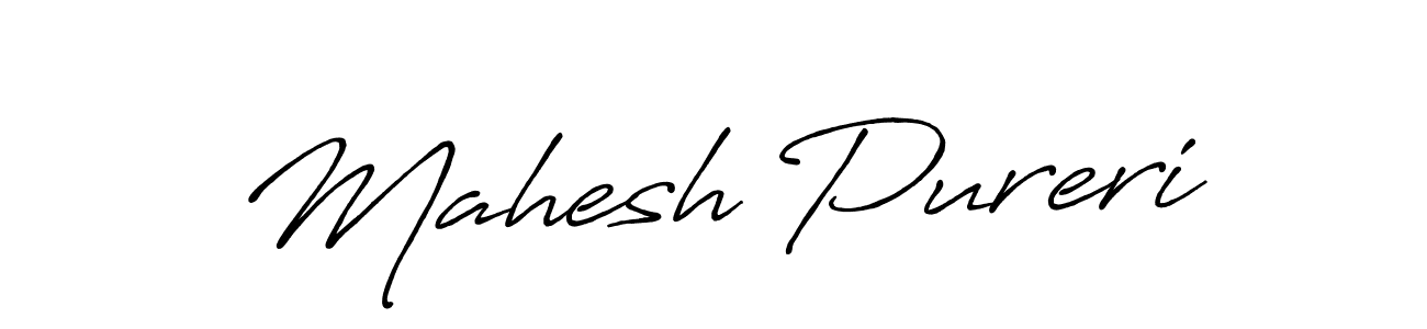 How to make Mahesh Pureri name signature. Use Antro_Vectra_Bolder style for creating short signs online. This is the latest handwritten sign. Mahesh Pureri signature style 7 images and pictures png