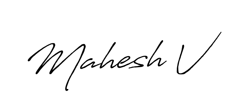 Also You can easily find your signature by using the search form. We will create Mahesh V name handwritten signature images for you free of cost using Antro_Vectra_Bolder sign style. Mahesh V signature style 7 images and pictures png