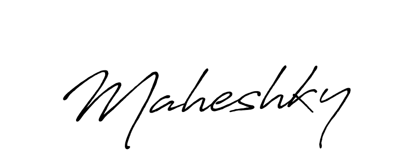 How to make Maheshky name signature. Use Antro_Vectra_Bolder style for creating short signs online. This is the latest handwritten sign. Maheshky signature style 7 images and pictures png