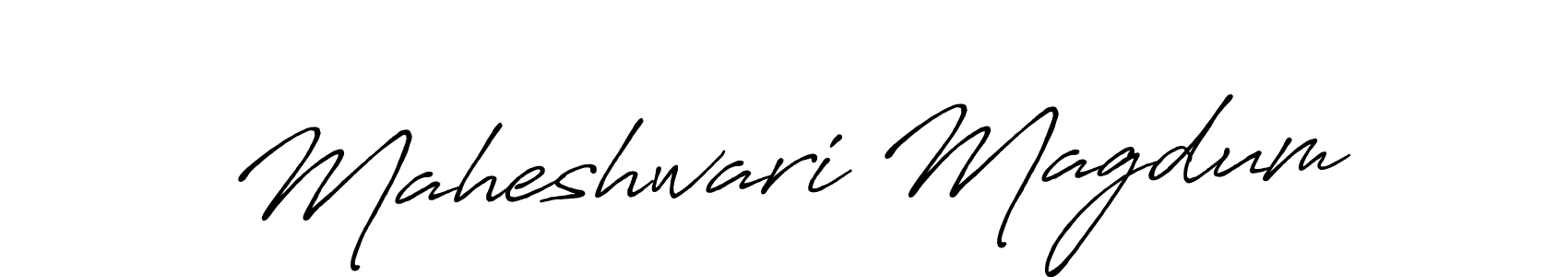 Create a beautiful signature design for name Maheshwari Magdum. With this signature (Antro_Vectra_Bolder) fonts, you can make a handwritten signature for free. Maheshwari Magdum signature style 7 images and pictures png