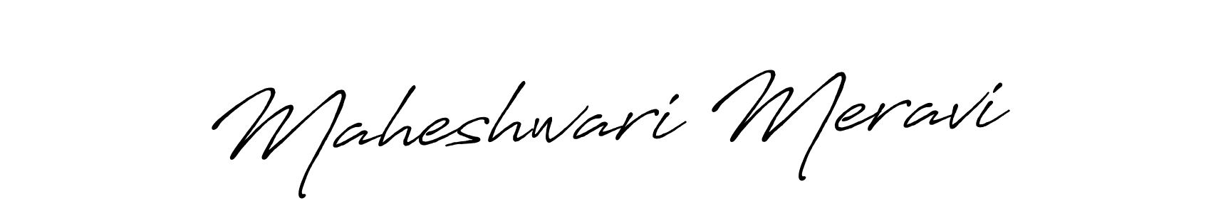 How to make Maheshwari Meravi name signature. Use Antro_Vectra_Bolder style for creating short signs online. This is the latest handwritten sign. Maheshwari Meravi signature style 7 images and pictures png