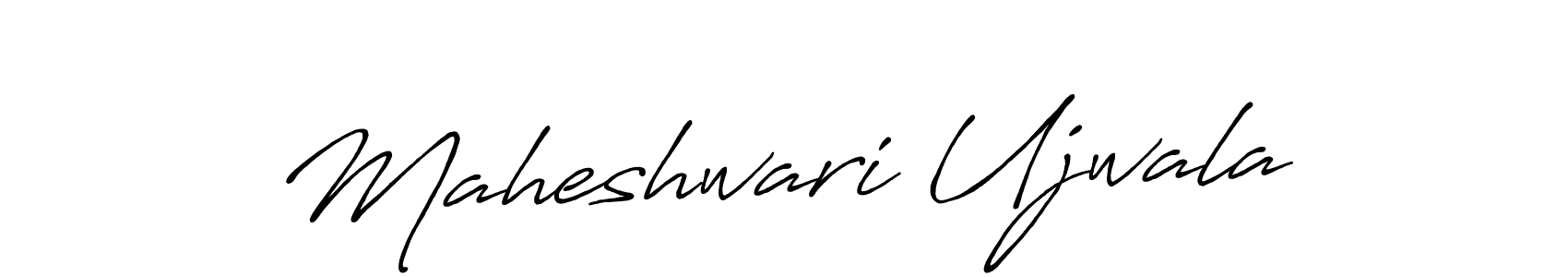 The best way (Antro_Vectra_Bolder) to make a short signature is to pick only two or three words in your name. The name Maheshwari Ujwala include a total of six letters. For converting this name. Maheshwari Ujwala signature style 7 images and pictures png