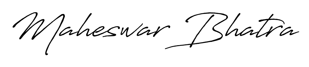 Express your personality with a custom Maheswar Bhatra signature crafted with Antro_Vectra_Bolder typography. Free transparent PNG download available. Maheswar Bhatra signature style 7 images and pictures png