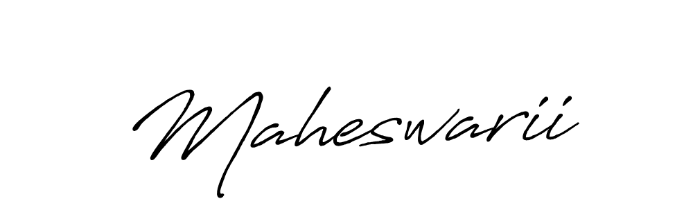 Use a signature maker to create a handwritten signature online. With this signature software, you can design (Antro_Vectra_Bolder) your own signature for name Maheswarii. Maheswarii signature style 7 images and pictures png