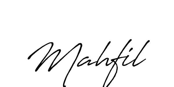 Make a beautiful signature design for name Mahfil. With this signature (Antro_Vectra_Bolder) style, you can create a handwritten signature for free. Mahfil signature style 7 images and pictures png