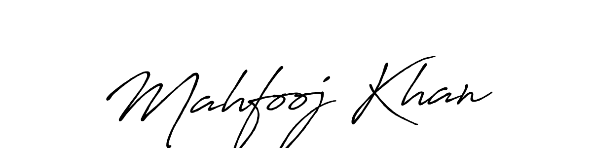 Design your own signature with our free online signature maker. With this signature software, you can create a handwritten (Antro_Vectra_Bolder) signature for name Mahfooj Khan. Mahfooj Khan signature style 7 images and pictures png