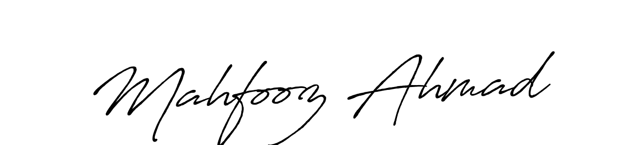 You should practise on your own different ways (Antro_Vectra_Bolder) to write your name (Mahfooz Ahmad) in signature. don't let someone else do it for you. Mahfooz Ahmad signature style 7 images and pictures png