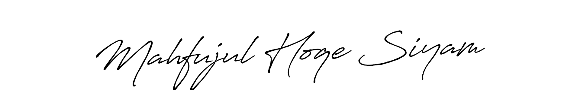 How to make Mahfujul Hoqe Siyam name signature. Use Antro_Vectra_Bolder style for creating short signs online. This is the latest handwritten sign. Mahfujul Hoqe Siyam signature style 7 images and pictures png