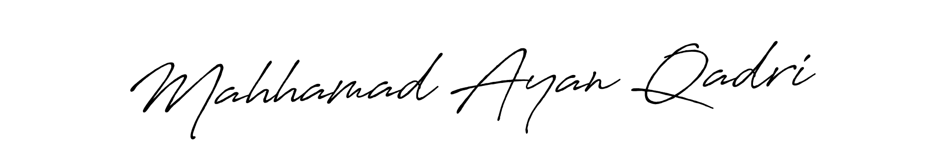 The best way (Antro_Vectra_Bolder) to make a short signature is to pick only two or three words in your name. The name Mahhamad Ayan Qadri include a total of six letters. For converting this name. Mahhamad Ayan Qadri signature style 7 images and pictures png