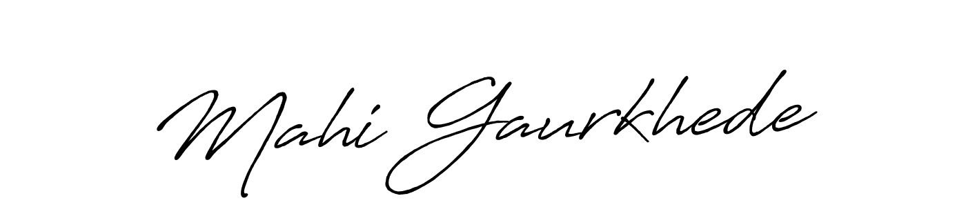 How to make Mahi Gaurkhede name signature. Use Antro_Vectra_Bolder style for creating short signs online. This is the latest handwritten sign. Mahi Gaurkhede signature style 7 images and pictures png