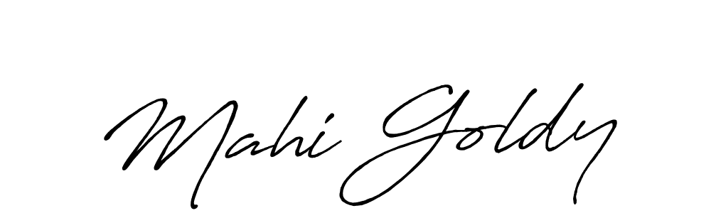 How to make Mahi Goldy name signature. Use Antro_Vectra_Bolder style for creating short signs online. This is the latest handwritten sign. Mahi Goldy signature style 7 images and pictures png