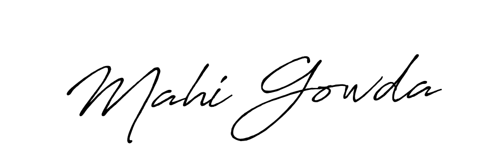 The best way (Antro_Vectra_Bolder) to make a short signature is to pick only two or three words in your name. The name Mahi Gowda include a total of six letters. For converting this name. Mahi Gowda signature style 7 images and pictures png