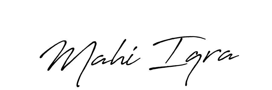 How to make Mahi Iqra signature? Antro_Vectra_Bolder is a professional autograph style. Create handwritten signature for Mahi Iqra name. Mahi Iqra signature style 7 images and pictures png