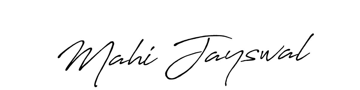 Make a beautiful signature design for name Mahi Jayswal. With this signature (Antro_Vectra_Bolder) style, you can create a handwritten signature for free. Mahi Jayswal signature style 7 images and pictures png