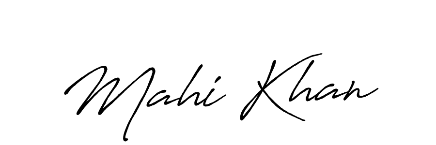 Make a beautiful signature design for name Mahi Khan. With this signature (Antro_Vectra_Bolder) style, you can create a handwritten signature for free. Mahi Khan signature style 7 images and pictures png